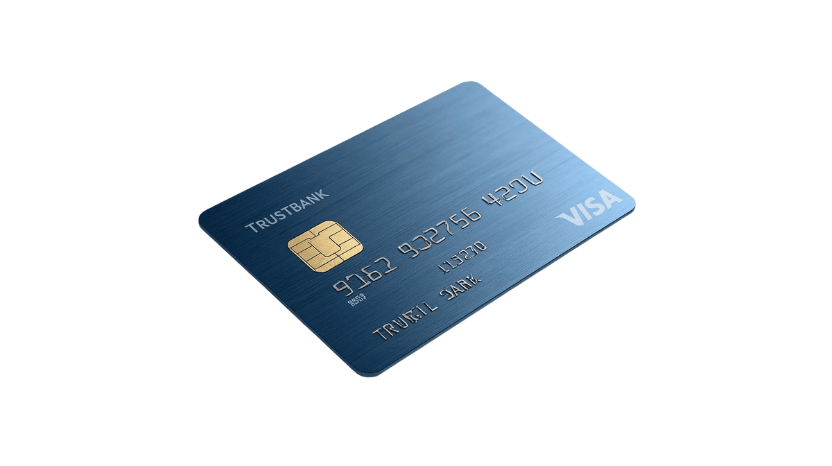 Trust Bank Onyx Visa Card floating in the air